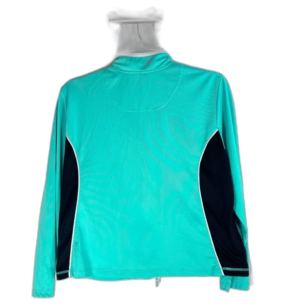 Coldwater Creek Women's Teal  Black athletic Jacket size PXL zip front & pockets - Picture 5 of 6